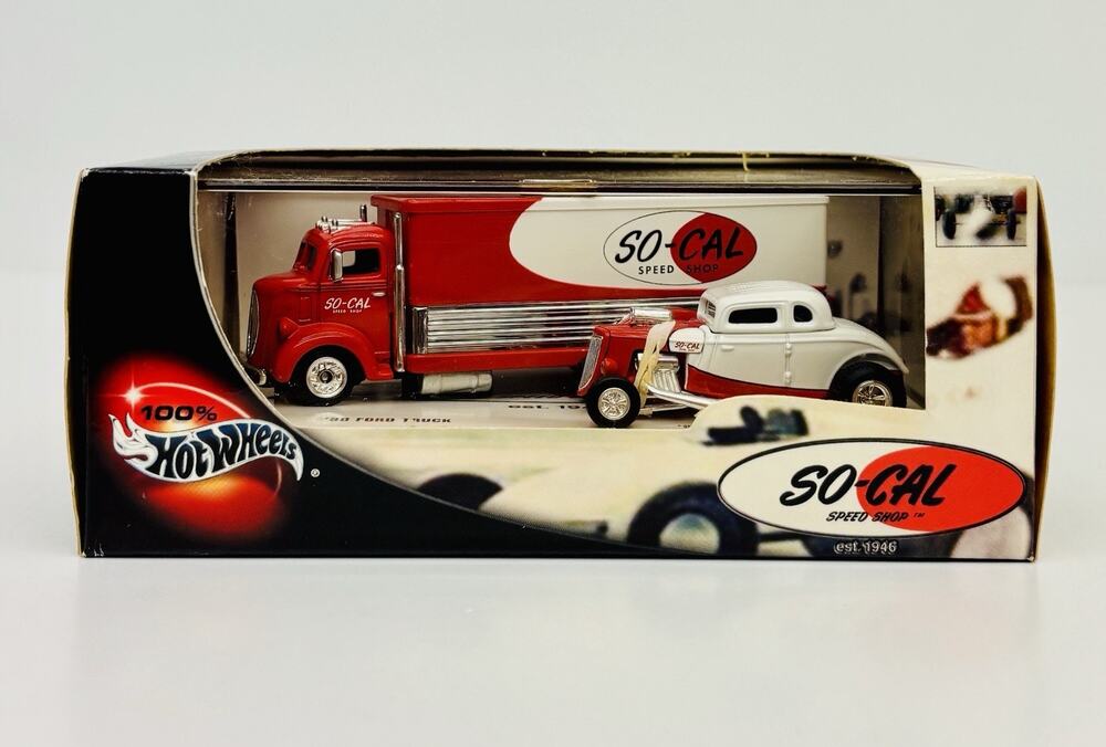 Hot Wheels So-Cal Speed Shop Ford '34 Coupe & '38 COE Truck Vehicle Set Sealed